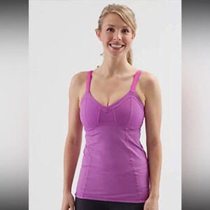 Lululemon Speed Tank Top Women’s 6 Purple Criss Cross Back Built-In Bra Athletic